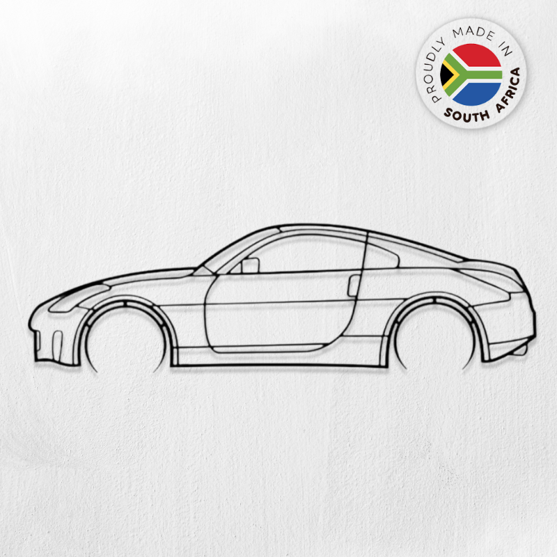 Nissan 350 Z Detailed Silhouette Metal Wall Art