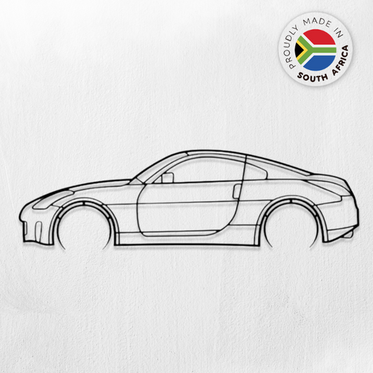 Nissan 350 Z Detailed Silhouette Metal Wall Art