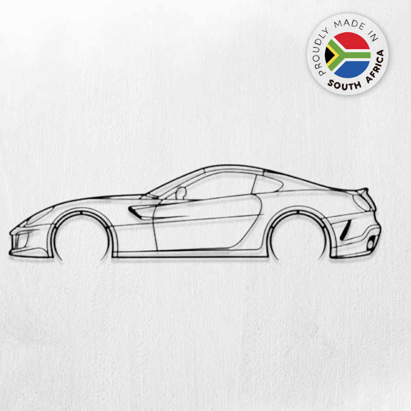 599 GT0 Ferrari Detailed Silhouette Metal Wall Art