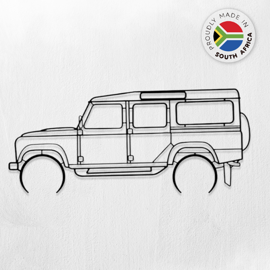 Land Rover Defender 110 Detailed Silhouette Metal Wall Art