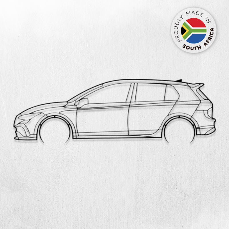 Golf 8R Detailed Silhouette Metal Wall Art