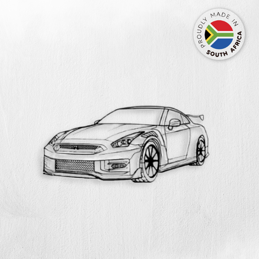 Nissan GTR R35 Front Angle Detailed Silhouette Metal Wall Art