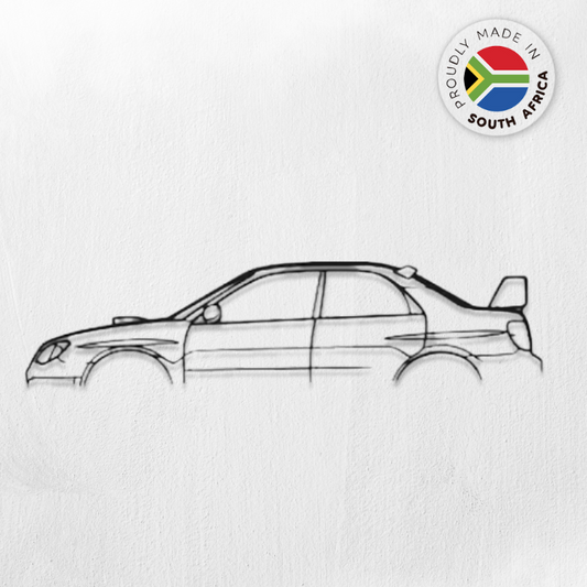 Subaru Impreza WRX STI GD Detailed Silhouette Metal Wall Art