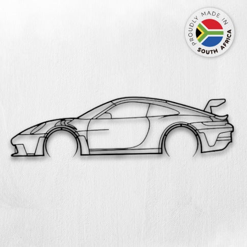 Porsche 911 GT3 RS Model 991 Detailed Silhouette Metal Wall Art
