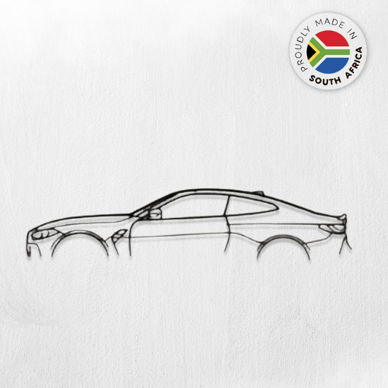 BMW M4 G82 Detailed Silhouette Metal Wall Art