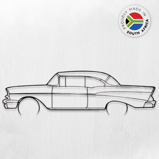 Chevrolet Bel Air Detailed Silhouette Metal Wall Art